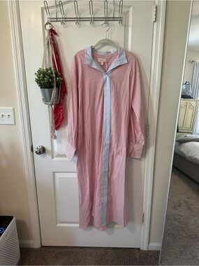 NWT WIGGY KIT Montauk Shirt Dress Blue & Red Striped Cotton